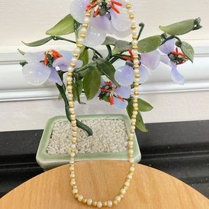 Vintage Pearl Necklace with Gold Beads Choker/Necklace